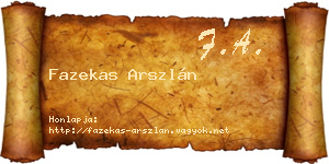 Fazekas Arszlán névjegykártya